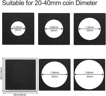 61pieces Coin Capsule Coin Snap Holder 2 x 2 Inch Half Dollar Coin Holder, Coin Cases for Collectors Coin Sleeves Collectors for Coin Collection Supplies