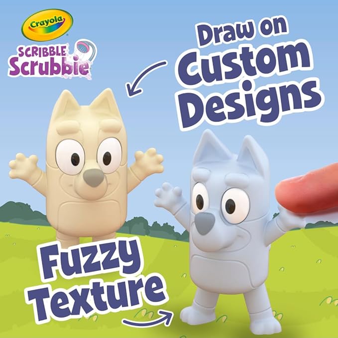 Crayola Scribble Scrubbies Deluxe Bluey Playset (3ct), Toddler Arts & Crafts Kit, Washable Stickers, Bluey Toys, Coloring Gift for Kids, Ages 3+