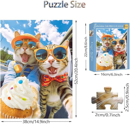 500 Pieces Jigsaw Puzzles for Adults and Teens and Kids Family Happy Gift Idea Cats Selfie (Cats' Selfie)