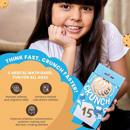 Card Game - Fletter Crunch, Educational Card Games for Kids, Fast-paced Fun for Family Game Night, Mental Math, Addition & Subtraction, Gifts for Kids Ages 8, 9, 10 Years