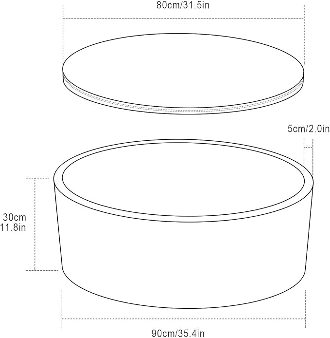 TRENDBOX Soft Memory Foam Ball Pit Sponge Indoor Round Ball Pit (NO Balls) for Toddler Children - White