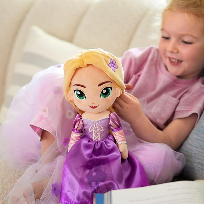 DISNEY STORE Official Princess Plush Doll, Rapunzel from Tangled, Medium 14 Inches, Soft Plushy with Embroidered Features, Princess Toys for Girls, Disney Dolls, Stuffed Animals for Girls