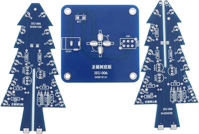 Gikfun DIY 7-Color LED 3D Christmas Tree Soldering Practice Kit - School Electronics Project, Holiday Decoration EK2178