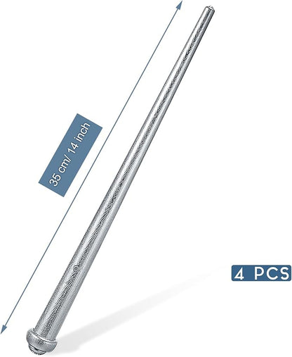 Sumind 4 Pieces Light up Wand Magic Light and Sound Toy Wizard Wands, Illuminating Witch Wand, Costume Accessory for Halloween Cosplay Birthday Party Favors(Silver)