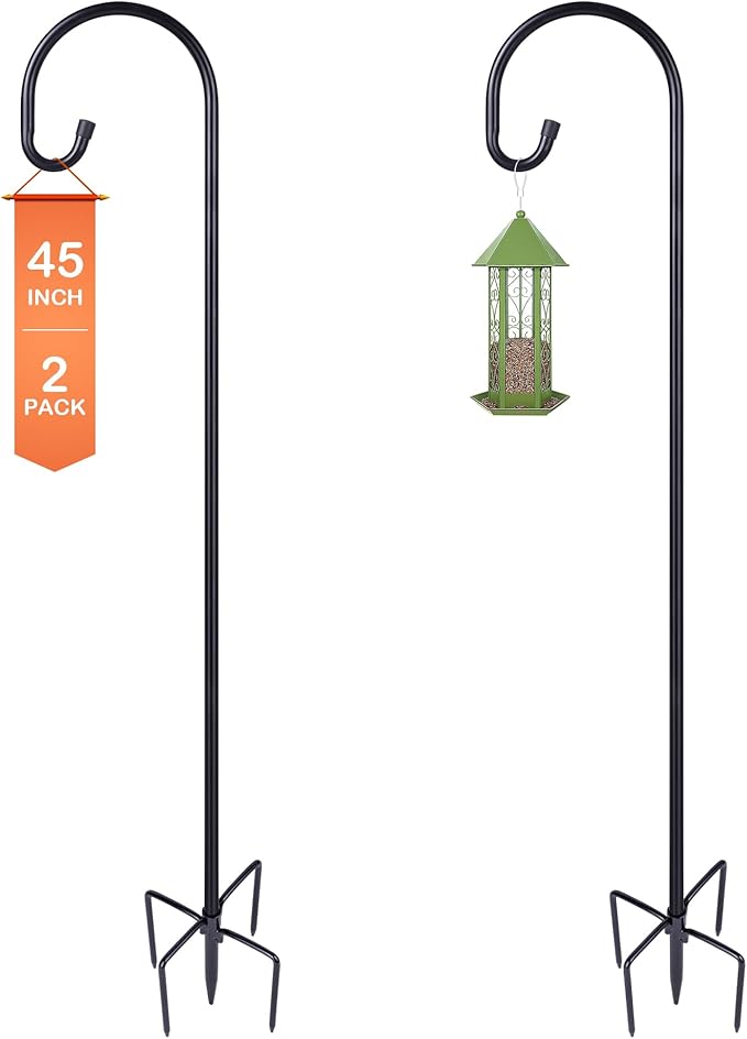 Shepherd-Hooks Adjustable for Bird-Feeder Lantern Plant-Hook Garden-Stake - Plant Stand Hanger for Outdoor Flower Basket, Bird Feeder Hanger Weddings Décor