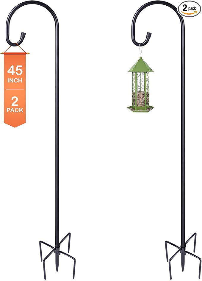Shepherd-Hooks Adjustable for Bird-Feeder Lantern Plant-Hook Garden-Stake - Plant Stand Hanger for Outdoor Flower Basket, Bird Feeder Hanger Weddings Décor