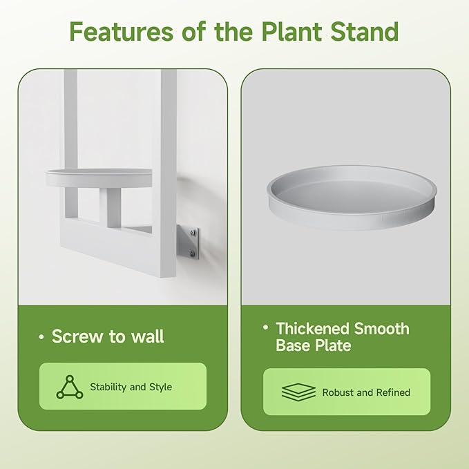 Picture Frame Wall Plant Holder, Metal Window Plant Shelves Plant Holder for Indoor Plants, Hanging Wall Planters Wall-Mounted Plant for Home, Office, and Garden (White, 2PCS)