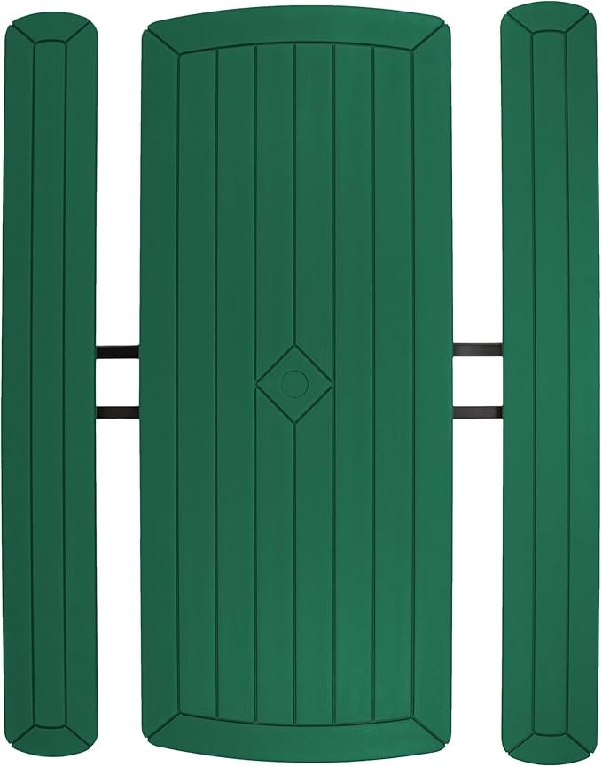 OEF Furnishings Heavy Duty Blow Molded Folding Picnic Table - Green, Black Frame