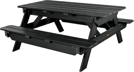 highwood Hometown Picnic Table, 6 Foot, Black