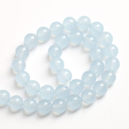 6MM 60PCS Natural Stone Light Blue Chalcedony Loose Beads for Jewelry Making DIY Bracelet Necklace