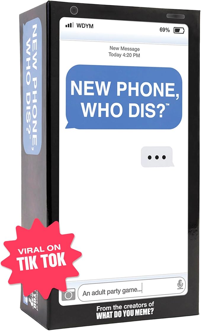 New Phone, Who Dis? by Relatable, The Offline Text Message Party Game, Spicier Edition With New Updated Content, Card Games for Adults, Game Night Games, Includes 100 inbox cards & 300 Reply Cards