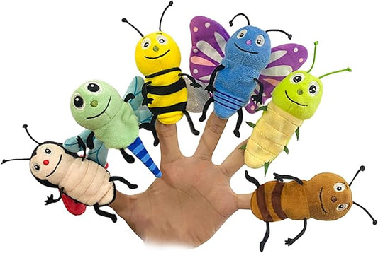 6pcs Insect Finger Puppet Set, Mini Hand Puppets Suitable for Kids, Cute Insect Animal for Role-Playing and Storytelling, Realistic Finger Puppet for Toddlers