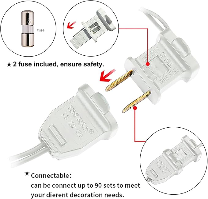 MULTI-SPARKING White Christmas LED Lights - 35 Count Warm White Christmas String Lights for Small Tree, Crafts, Holiday, Indoor/Outdoor Decorations, 11 Feet White Wire, UL Certified, Connectable