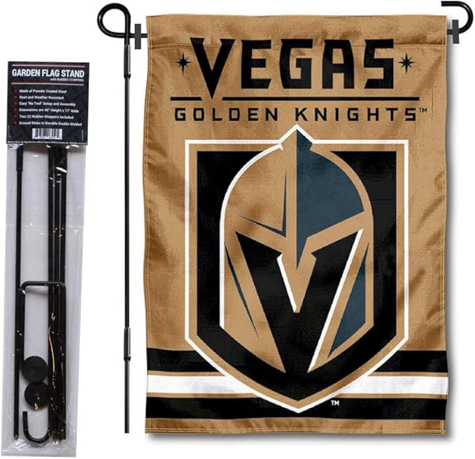 WinCraft Vegas Golden Knights Gold Garden Flag with Pole Stand Holder
