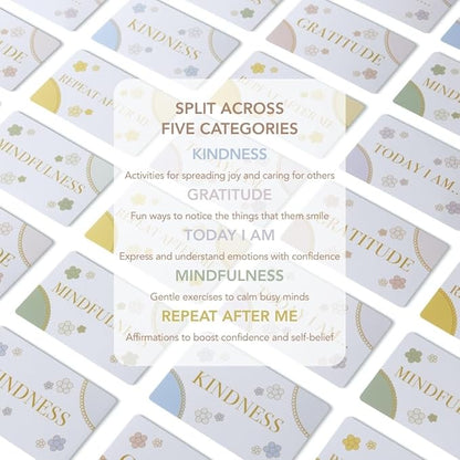 Mind Cards: Kids' Edition | 30 Daily Mindfulness & Gratitude Cards for Children | Screen Free Confidence & Positivity Gift for Emotional Growth