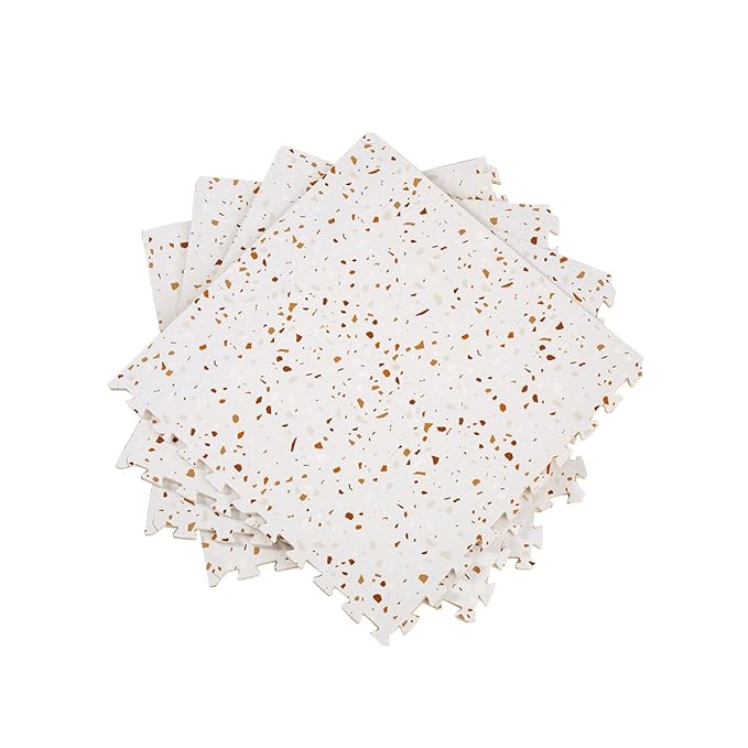 Terrazzo Playmat, Non-Toxic, Eco-Friendly, EVA-Foam, Puzzle Playmat (Brown), Extra Large, 180 centimeters x 120 centimeters