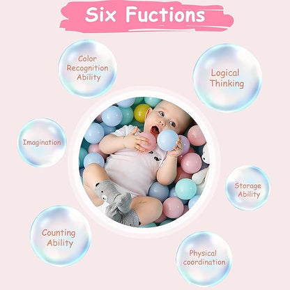Vanland Ball Pit Balls for Baby and Toddler Phthalate Free BPA Free Crush Proof Plastic - Multicolored Pit Balls in Reusable Play Toys for Kids with Storage Bag