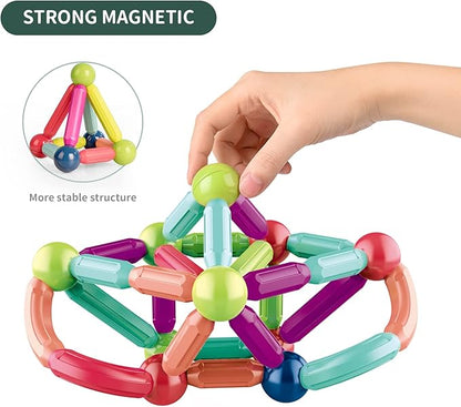 Magnetic Balls and Rods Set, Magnet Building Set, Magnetic Balls and Sticks - Featuring Safe, Extra-Strong, Montessori Toys STEM Stacking Toys for Boys & Girls 3+ (42 PCS)
