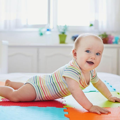 TOYVELT Foam Puzzle Floor Mat for Kids 12x12-16 Interlocking Play Mat Tiles with Color & Shapes - Educational Large Puzzle Foam Floor Tiles for Crawling, Exercise, Playroom, Play Area