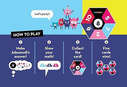 Adsumudi Fun Ones: The Fast-Paced Math Game for Kids, Families & Classrooms – Fun Mental Math Card Game for Ages 6+ – Play Solo or Together, Multiple Difficulty Levels, Made in USA