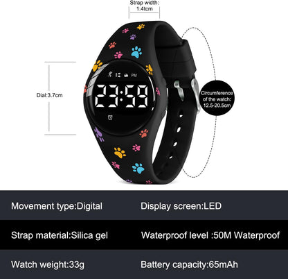 Kids Watches for Girls Boys Digital Sport Watch with Step Counter Pedometer Vibration Alarm Clock, No App Waterproof Fitness Tracker Kids Watch Boys Girls Teens Students Ages 5-16
