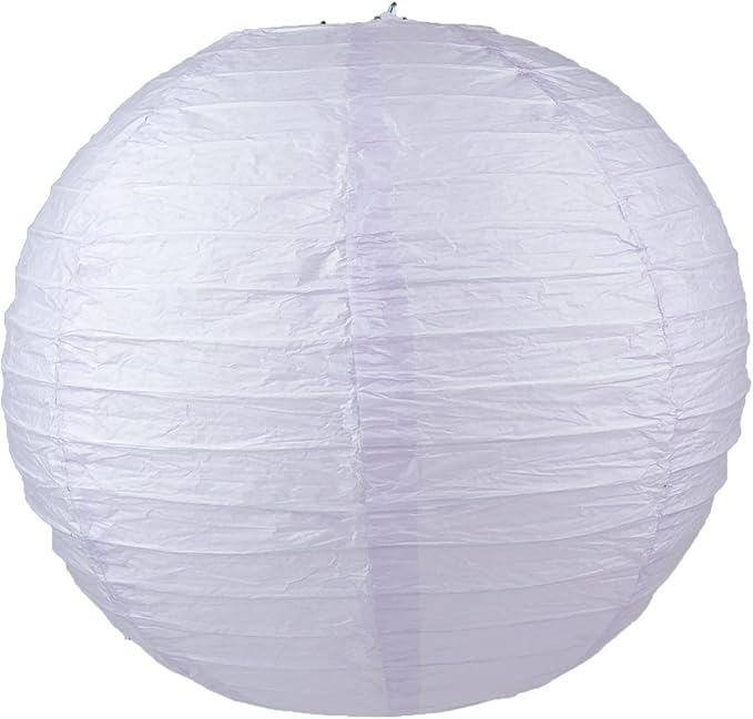 WYZworks Round Paper Lanterns 10 Pack (Light Lavender, 10") - Hanging Paper Lanterns Lamp for Wedding, Birthday, Party and Home Decorations with 8", 10", 12", 16" Option