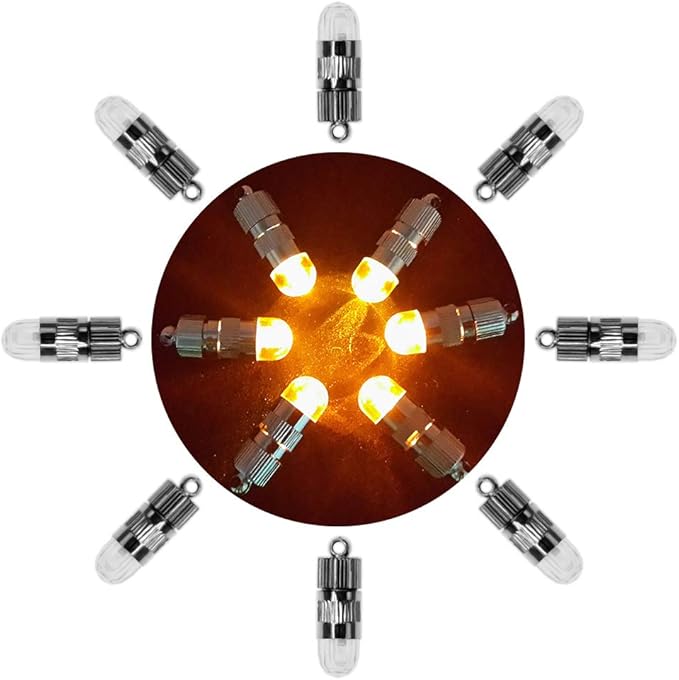 SumDirect Pack of 12 LED Mini Non-Blinking Lights for Paper Lanterns Balloons Floral Wedding Halloween Christmas Party Decoration Centerpieces (12, Orange Yellow)