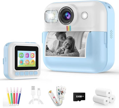 Kids Camera for Boys, 1080P Instant Print, Kids Christmas Birthday Gifts, Blue