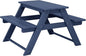 Costaelm Kids Picnic Table, HDPE All Weather Outdoor Toddler Picnic Table and Chair Set Kids Bench for Patio, Backyard, Garden, Lawn, Navy Blue