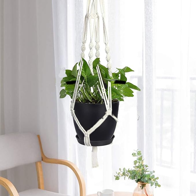 Plant Pots, 12 Pack 6 inch Modern Plastic Planters with Drainage Holes and Saucers for Indoor Outdoor Plants and Flowers, Black