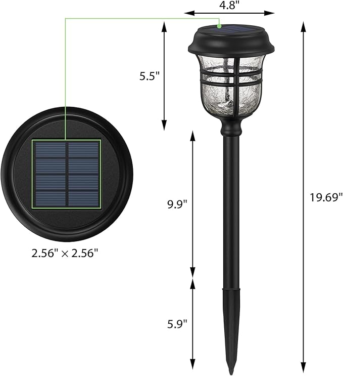 XMCOSY+ Solar Pathway Lights Outdoor, High Lumens LED Garden Lights with 2 Lighting Modes, Solar Powered Light, IP65 Waterproof Auto ON/Off for Yard Walkway Driveway Decor (Warm & Cool White)