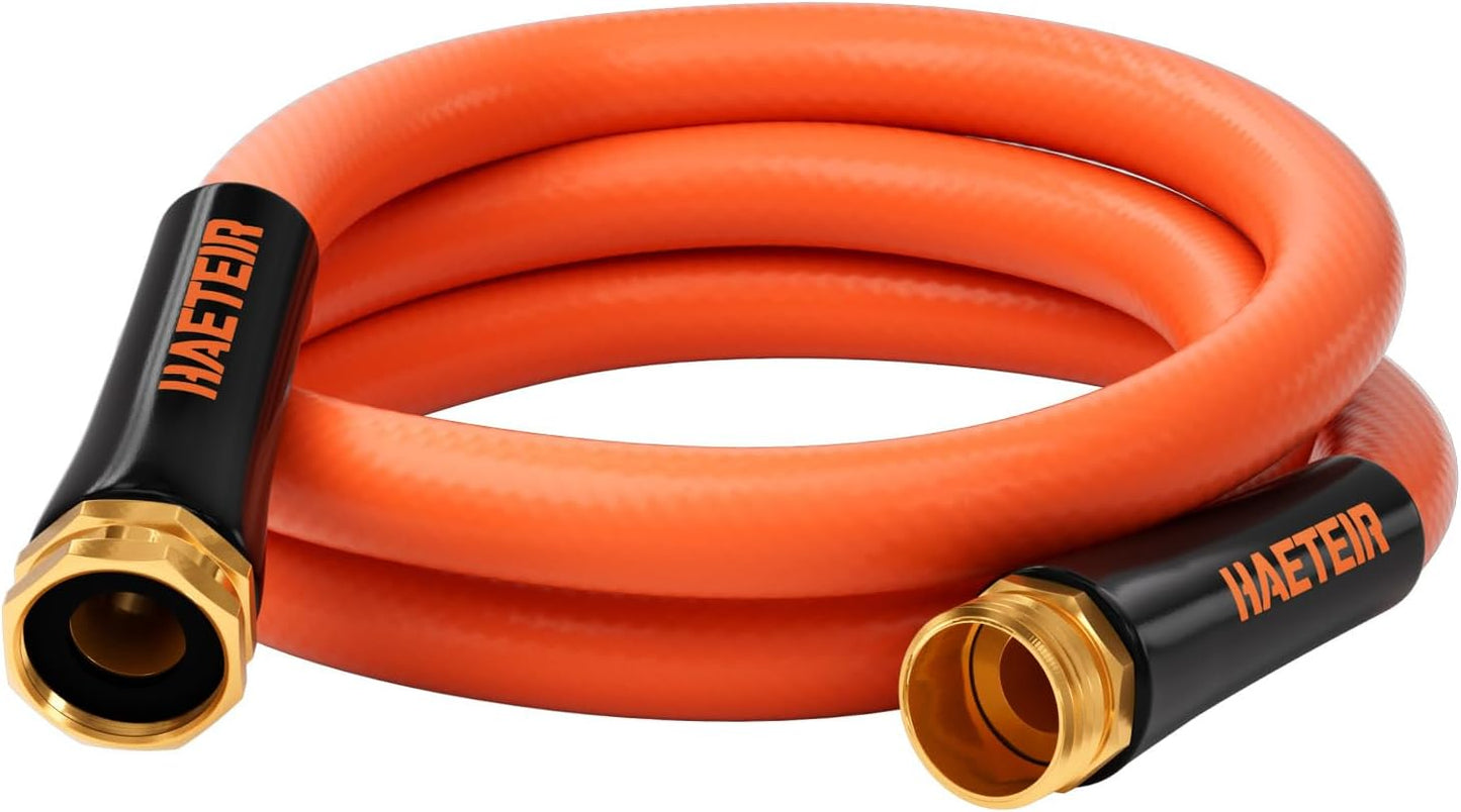 Heavy Duty Garden Hose 5/8 in x 5 ft with Swivel Fitting, Super Flexible Water Hose, All-weather, Lightweight, Burst 600 PSI