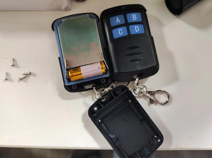 QIACHIP Universal 12V 4CH Wireless Relay Remote Module Switch RF 433Mhz with Remote Control Key Fob 2 Transmitters 1 Receiver for Light Garage Door Electric Gate,Momentary Toggle Latched(KR1204)