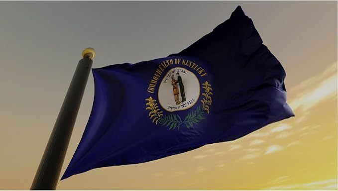 TOPFLAGS Kentucky State Flag 3x5 Outdoor KY Kentucky Flags Double Sided Embroidered Longest Lasting Heavy Duty Polyester Stronger Brass Grommets 4 Stitched Hemming Perfect for Outside