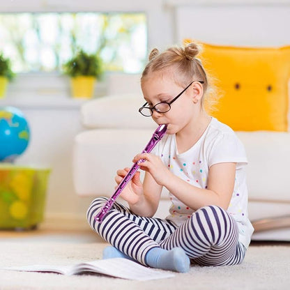 ArtCreativity 13 Inch Metallic Flutes - Set of 3 - Plastic Musical Instrument for Kids - Metallic Colors - Durable Music Toys for Toddlers, Boys, Girls - Fun Gift and Birthday Party Favor for Children