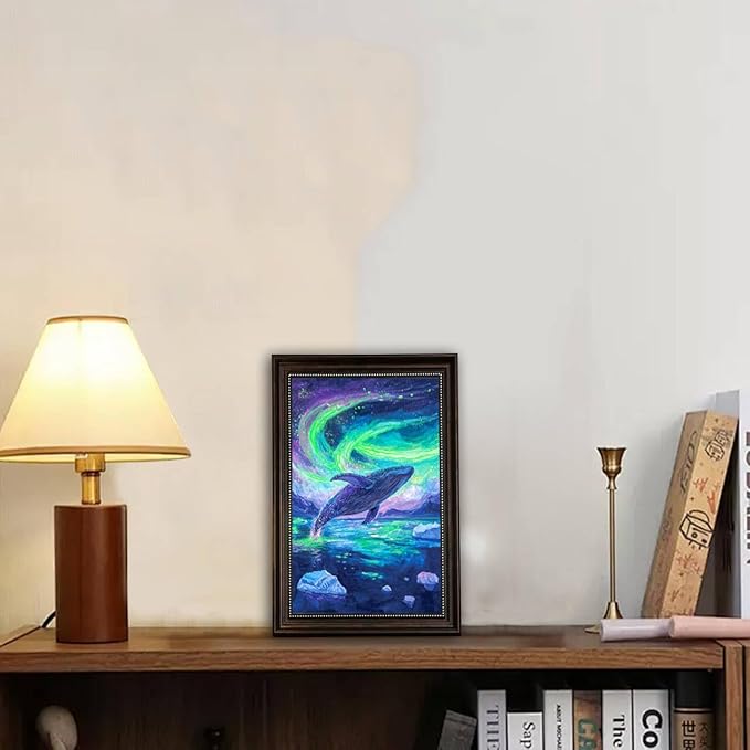 Georgie Porgy Scratch Paper Art Set for Kids Adults Magic Rainbow Scratchboards for DIY Arts and Crafts Kits Christmas Birthday Gift with Scratching Tools Kit (A4-Noctilucent Whale + Sea World)