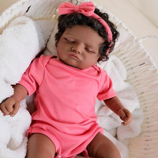 Reborn Baby Dolls Black Silicone Girls 18inch Lifelike Babies Realistic Toddler Sleep That Look Real boy Close Eyes