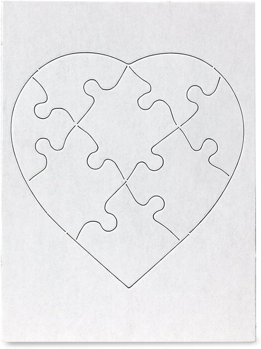 Hygloss 24 Blank Heart Puzzles – 6 x 8 Inches – Ideal for Valentine’s Day Crafts – Write, Draw, and Decorate – 8 Pieces Each