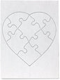 Hygloss 8 Blank Heart Puzzles with Envelopes – 6 x 8 Inches – Ideal for Valentine’s Day Crafts – Write, Draw, and Decorate – 8 Pieces Each