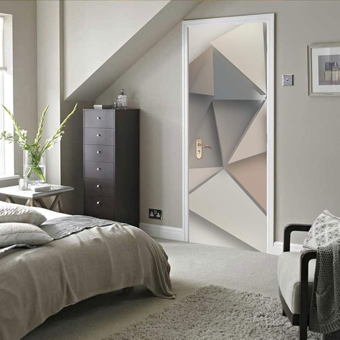 3D Peel and Stick Murals - Three-dimensional Wallpaper - Self-adhesive Removable PVC Waterproof Door Poster for Bedroom Living Room Wall Decoration 31.5 x 78.7 inch