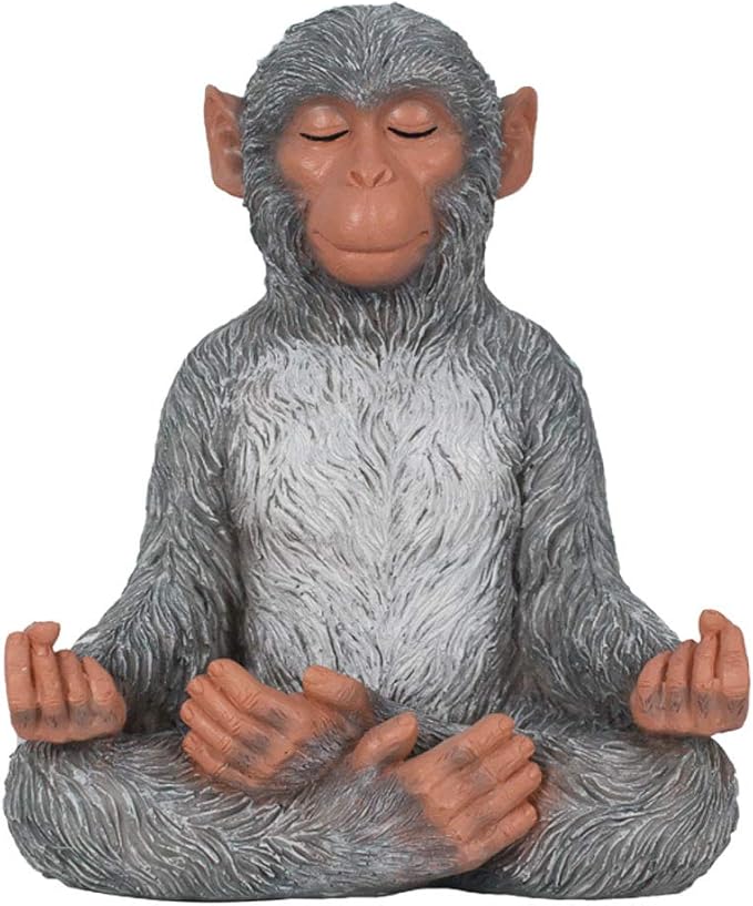 Meditation Monkey Stretching Monkey Statue-Resin Zen Animal Yoga Figurine for Outdoor Lawn Decor for Flower Beds, Fairy Gardens, and More