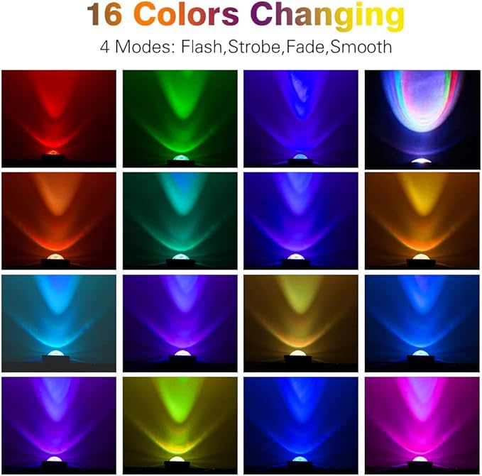 Outdoor Lights,10w Spot Lights Outdoor with US Plug and Remote Control,Dimmable Halloween Decor Christmas Lights Outdoor,Waterproof Spotlight with Timer（Light Color is Mixed, NOT Pure RGB）