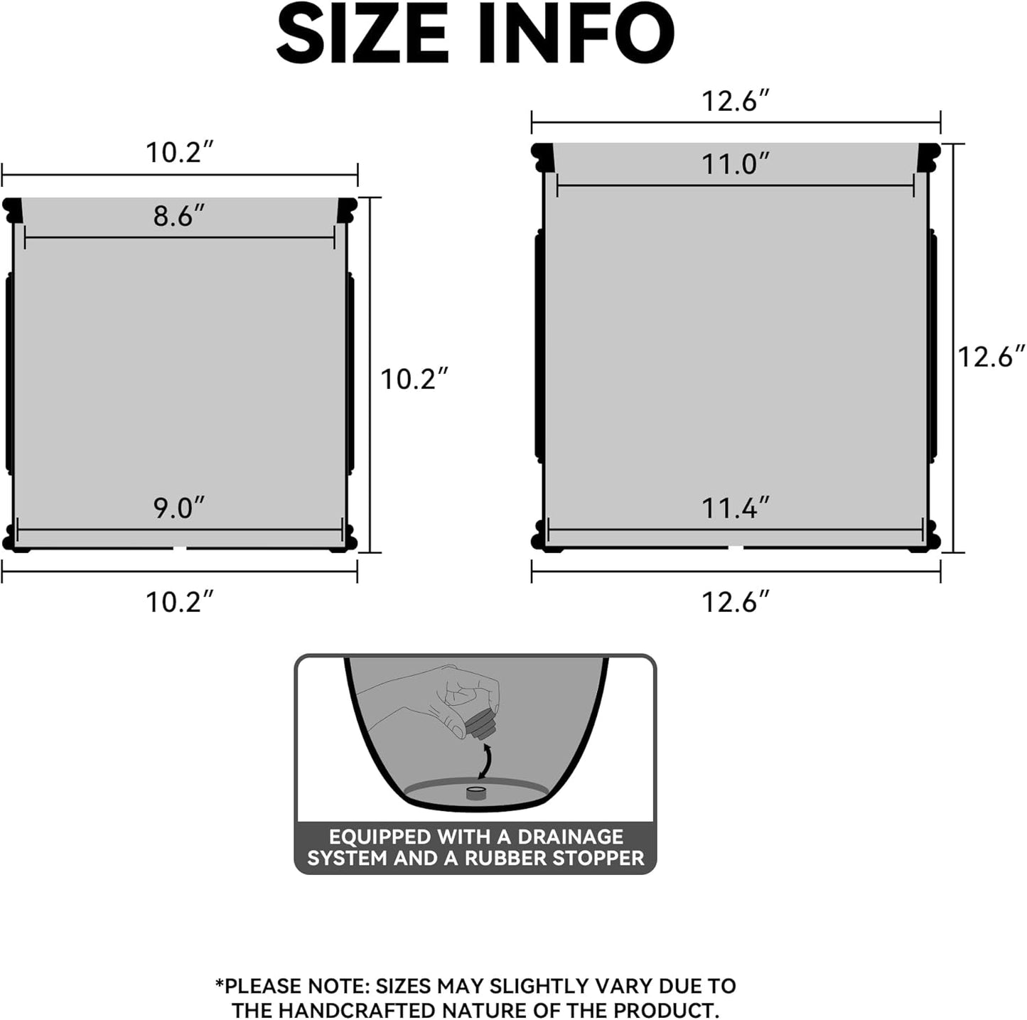 Kante Square Lion Head Concrete Planter, Classic English Style Plant Pot with Drainage Hole and Rubber Plug for Indoor Outdoor Garden Patio Home, 10.2"x10.2"x 10.2",Gravel Gray