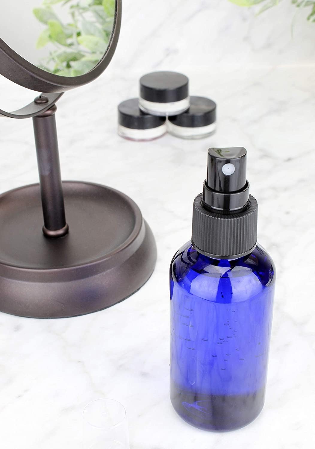 Cornucopia Brands 4oz Blue PLASTIC Fine Mist Spray Bottles (120-Pack); BPA-Free Plastic Spritzer Bottles, Labels Included; PET #1 Plastic Bottles