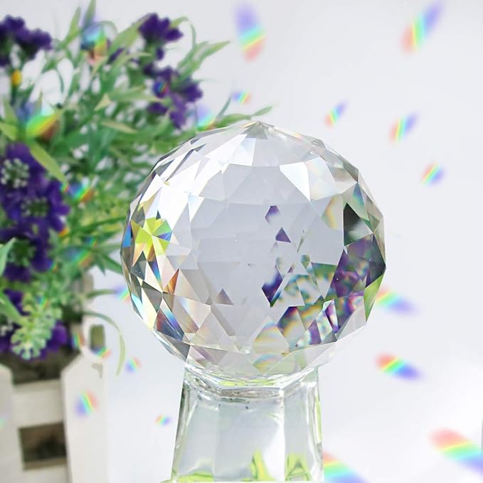 Clear Crystal Ball Prism Window Rainbow Maker Window Prisms Suncatcher for Feng Shui, (100mm/3.94inch)