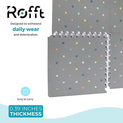 Soft Non-Toxic Baby Play Mat XXL, Toddler Playmat, Colorful Jigsaw Puzzle PlayMat, Tiles 24 x 24 Foam Floor Mats for Kids & Babies | EVA Foam Interlocking Tiles for Nursery, Playroom (Grey 9 PCS)