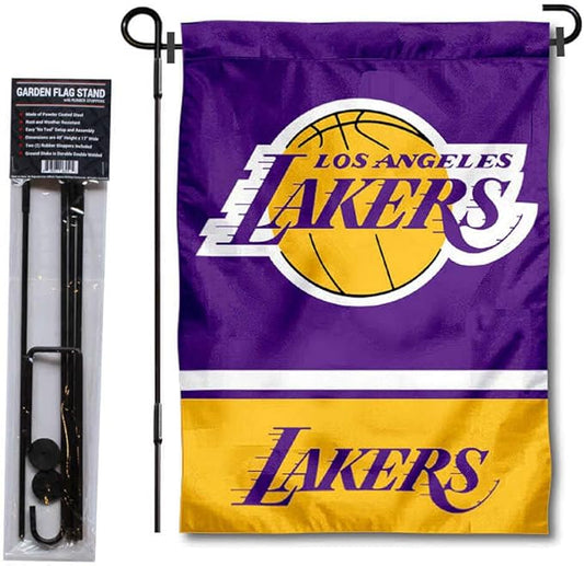 WinCraft Los Angeles Lakers Garden Flag and Pole Stand Holder