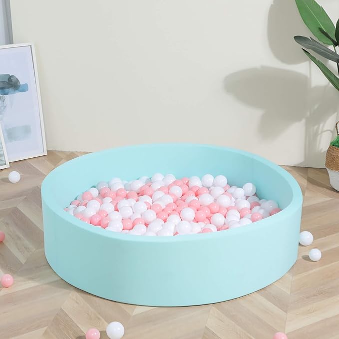 TRENDBOX Extra Large Soft Foam Ball Pit 51.2" x 11.8" (NO Balls) in Large Sponge Round Ball Pool Indoor Round Ball Pits Children Toddler Playpen - Light Blue