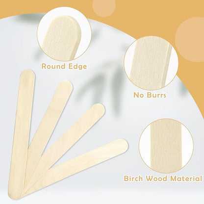 WISYOK 2000 PCS 6 Inch Wooden Popsicle Sticks for Crafts, Wooden Craft Sticks, Wide Lollipop Sticks, Treat Sticks Ice Pop Sticks for Creative Designs or Kids Education, Home Art Projects