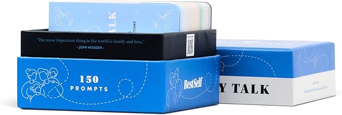 BestSelf Family Talk Icebreaker Deck – 150 Conversation Starters for Family Connections, Fun Bonding, Game Nights